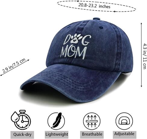 Women's Dog Mom Hat Embroidered Messy High Bun Distressed Baseball Cap in Kuwait