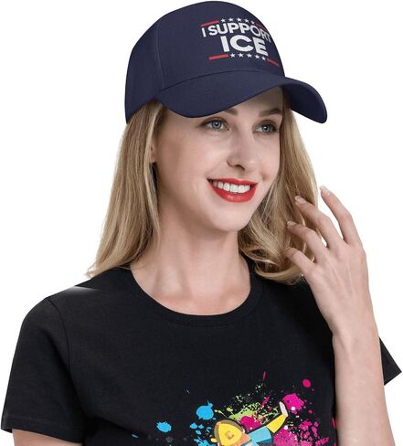 I Support Ice Hat I Stand with Ice Hat Trucker Cap for Men Women Black in Kuwait