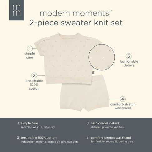 Modern Moments by Gerber Baby Girls 2-piece Sweater Knit Set (Top & Shorts) in Saudi Arabia