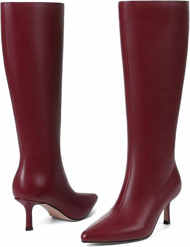 CELNEPHO Knee High Boots Women Pointed Toe Tall Boots Stiletto High Heel Long Boots Side Zipper Sexy Dress Boots in Kuwait