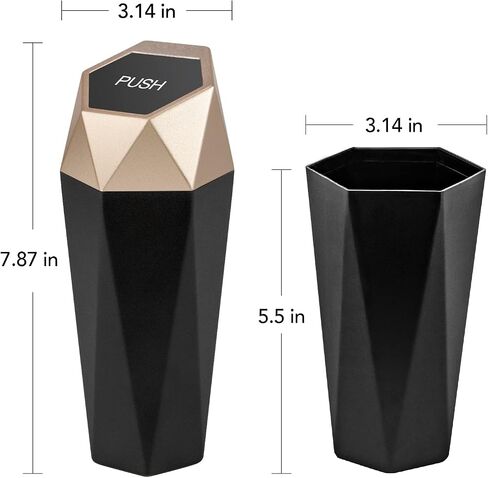 2 Packs Car Trash Can with Lid, New Car Dustbin Diamond Design, Leakproof Vehicle Trash Bin, Mini Garbage Bin for Automotive Car Home Office Kitchen Bedroom in Kuwait