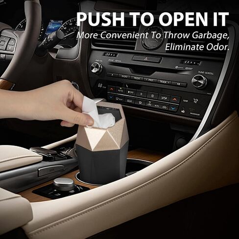 2 Packs Car Trash Can with Lid, New Car Dustbin Diamond Design, Leakproof Vehicle Trash Bin, Mini Garbage Bin for Automotive Car Home Office Kitchen Bedroom in Kuwait