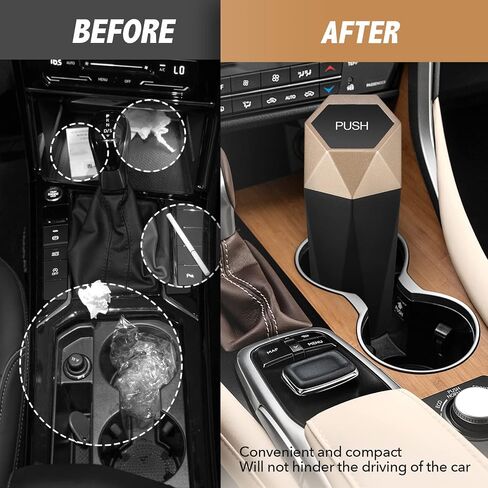 2 Packs Car Trash Can with Lid, New Car Dustbin Diamond Design, Leakproof Vehicle Trash Bin, Mini Garbage Bin for Automotive Car Home Office Kitchen Bedroom in Kuwait