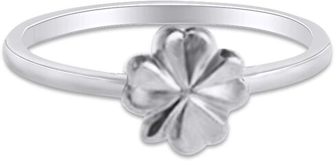 Lovely Fashion (Daisy, Bumble bee, Fleur-de-lis,Feather, Seashell, Apple Leaf, Acorn) Promise Ring in 14k White Gold Plated 925 Sterling Silver in Saudi Arabia