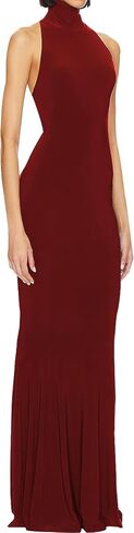 SHESEEWORLD Women's Sleeveless Summer Sexy Backless Maxi Dresses Bodycon Dresses Elegant Halter Turtle Fishtail Gown in Kuwait