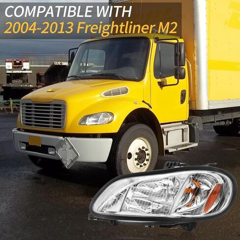 Headlight Assembly Compatible with 2004-2013 Freightliner M2 106 M2 112, Headlamps Head Lights Lamp Assembly (Pair) in Kuwait