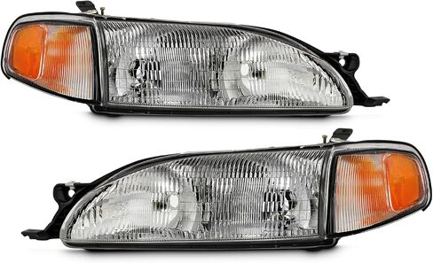 AKKON - Fits 1995-1996 Toyota Camry Chrome Headlights w/Corner Lamp Pair Driver+Passenger Replacement 95 96 in Saudi Arabia