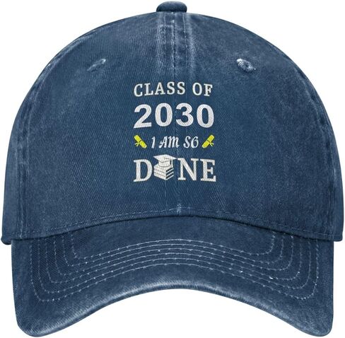 Done Class of 2030 Graduation Graduate Adjustable Classic Cowboy Baseball Cap Men Women Casual Dad Hat9 Navy Blue in Saudi Arabia