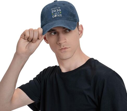 Done Class of 2030 Graduation Graduate Adjustable Classic Cowboy Baseball Cap Men Women Casual Dad Hat9 Navy Blue in Saudi Arabia