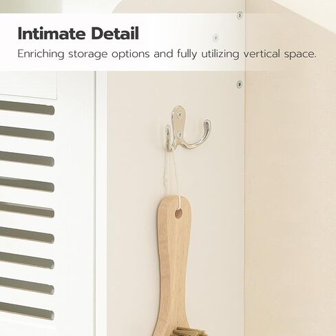 HOOBRO Medicine Cabinet, Double Doors Bathroom Wall Cabinet with Towel Bar, Adjustable Shelf, 2 Hooks, Over The Toilet Storage Cabinet, for Bedroom, Kitchen, Rustic Brown BF46CW01 in Kuwait