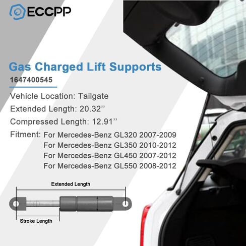 ECCPP Power Rear Liftgate Tailgate Lift Support Cylinder For Mercedes-Benz GL320 For Mercedes-Benz GL350 For Mercedes-Benz GL450 For Mercedes-Benz GL550 2007-2012 Replaces 1647400545 1pc in Saudi Arabia