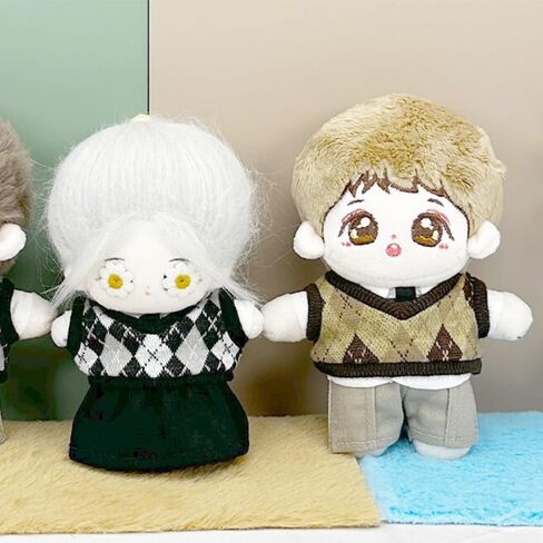 niannyyhouse 10cm Plush Doll Clothes Shirt Pants Tie Vest Campus Suit Dolls Accessories (Black) in Kuwait