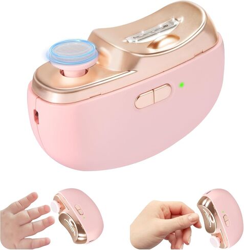 Electric Nail Clipper & Baby Nail Trimmer Polisher 3 in 1 (Not for Toenail) with Nail Scraps Storage, LED Light, 2 Speeds, Rechargeable Fingernail Clipper for Baby, Adults, Seniors, Purple in Saudi Arabia