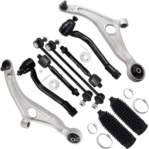 مجموعة Scitoo 10pcs التعليق الأمامي ARM ARM TRING W/BALL INNER INNER END END OUTER TIE ROD END W/Boots Sway Bar Link FIT 2015-2017 for Hyundai Azera 2014-2015 for Kia Optima in Saudi Arabia