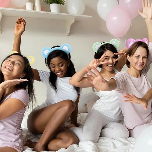 16 PCS Bear Ears عصابة رأس ومجموعة ذيل - أذني الدب الملونة عداد الرأس والكرة الفرو للحيوانات البالغة للهالوين كوزبلاي إكسسوارات عيد ميلاد حفلة عيد الميلاد in Saudi Arabia
