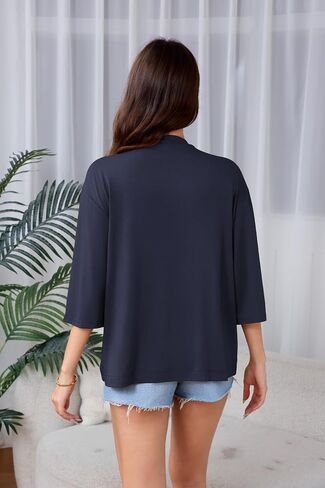 SUEANI Women's Lightweight Soft Open Front Cardigans Casual 3/4 Bell Sleeve Cardigan in Kuwait