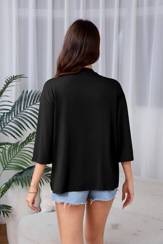 Cardigans Sueani Lightweight Soft Open Front Cardigans غير رسمية 3/4 Bell Sleeve Cardigan in Kuwait