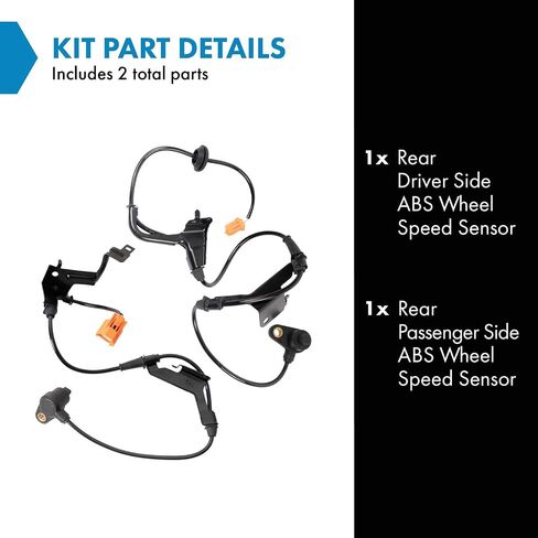 TRQ Rear ABS Wheel Speed Sensor Set Compatible with 2002-2004 Acura RSX 2001-2003 Honda Civic in Saudi Arabia
