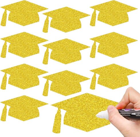 Whaline 50 PCS Caps Caps Cletouts Glitter Purple Treguation Hat Cutting مع 100 PCS Glue Points Cap with tassel confetti لحفلة الدراسات العليا في كلية الثانوية ، 5.7 بوصة in Saudi Arabia