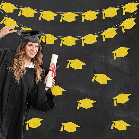 Whaline 50 PCS Caps Caps Cletouts Glitter Purple Treguation Hat Cutting مع 100 PCS Glue Points Cap with tassel confetti لحفلة الدراسات العليا في كلية الثانوية ، 5.7 بوصة in Saudi Arabia