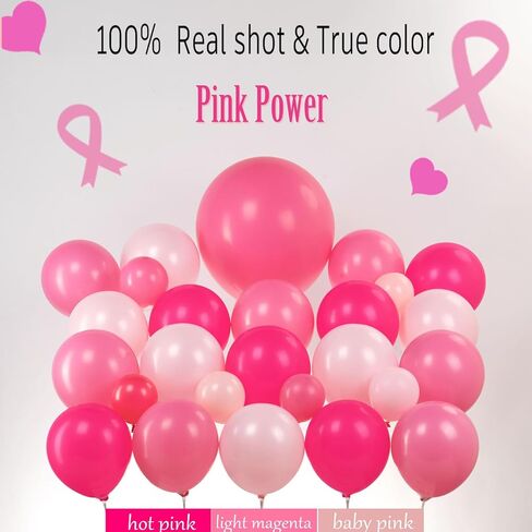 زخارف عيد ميلاد Pink Coquette 121pcs البالون أكياس مع ديكور الحفلات راية القوس والبالونات على شكل القلب للنساء in Kuwait