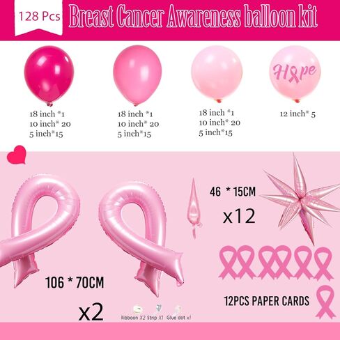 زخارف عيد ميلاد Pink Coquette 121pcs البالون أكياس مع ديكور الحفلات راية القوس والبالونات على شكل القلب للنساء in Kuwait