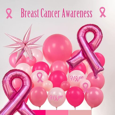 زخارف عيد ميلاد Pink Coquette 121pcs البالون أكياس مع ديكور الحفلات راية القوس والبالونات على شكل القلب للنساء in Kuwait