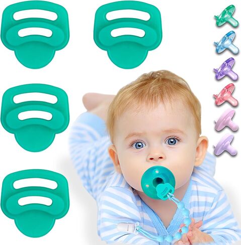 6 Pack Silicone Pacifier Clip Adapter Ring for Philips Avent Soothies, 100% Food-Grade Silicone Binky Clips Holder Adapter Rings Competible with Avent Soothie, BPA-Free Soft Flexible Safe Durable in Kuwait