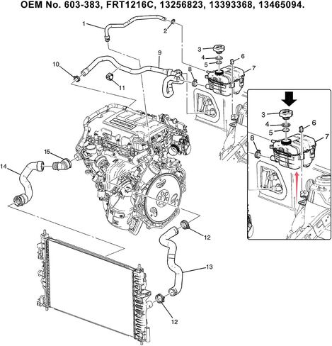 Coolant Reservoir Tank Compatible with 2011-2016 Chevy Cruze 1.4L 2016 Chevy Cruze Limited 1.4L 603-383 13465094 | with 1 Radiator Outlet Lower Hose & 1 Engine Coolant Hose in Saudi Arabia