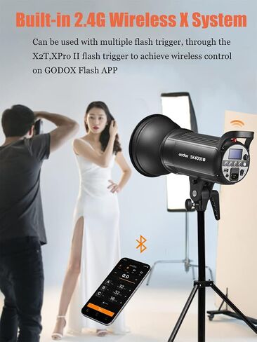 GODOX MS300V Studio Flash Photography Light Kit,2.4G 300W Bowens Mount Strobe Flash Lighting Kit with Light Stand,Softbox,Umbrella Reflector,GN58 Studio Lighting for Portrait Product Photography in Kuwait