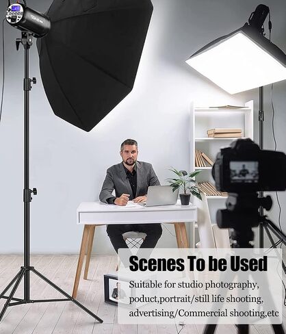 GODOX MS300V Studio Flash Photography Light Kit,2.4G 300W Bowens Mount Strobe Flash Lighting Kit with Light Stand,Softbox,Umbrella Reflector,GN58 Studio Lighting for Portrait Product Photography in Kuwait