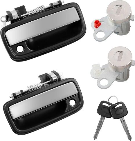 Gledewen Exterior Chrome Door Handle Front Driver and Passenger Side Pair with Lock Cylinders and Keys, Compatible with 1995-2012 Toyota Tacoma Hilux, Replaces# 769MX 768MX 6922035030 6921035030 in Saudi Arabia