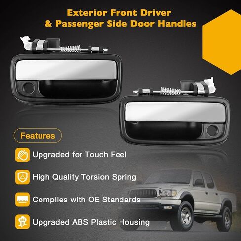 Gledewen Exterior Chrome Door Handle Front Driver and Passenger Side Pair with Lock Cylinders and Keys, Compatible with 1995-2012 Toyota Tacoma Hilux, Replaces# 769MX 768MX 6922035030 6921035030 in Saudi Arabia