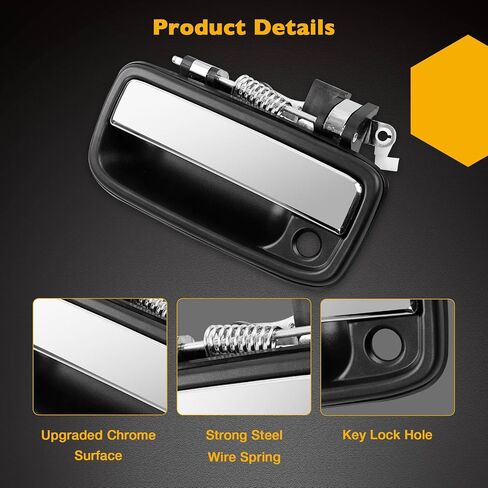 Gledewen Exterior Chrome Door Handle Front Driver and Passenger Side Pair with Lock Cylinders and Keys, Compatible with 1995-2012 Toyota Tacoma Hilux, Replaces# 769MX 768MX 6922035030 6921035030 in Saudi Arabia