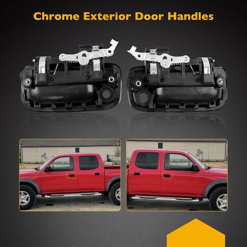 Gledewen Exterior Chrome Door Handle Front Driver and Passenger Side Pair with Lock Cylinders and Keys, Compatible with 1995-2012 Toyota Tacoma Hilux, Replaces# 769MX 768MX 6922035030 6921035030 in Saudi Arabia