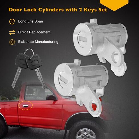 Gledewen Exterior Chrome Door Handle Front Driver and Passenger Side Pair with Lock Cylinders and Keys, Compatible with 1995-2012 Toyota Tacoma Hilux, Replaces# 769MX 768MX 6922035030 6921035030 in Saudi Arabia