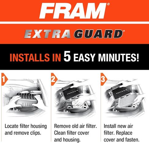 Fram Extra Guard CA11456 FILTER AIR AIR ENTIRENT FORD Ford Transit Connect/Escape (2.5L) ، يوفر ما يصل إلى 12 شهرًا أو حماية مرشح 12000 ميل in Saudi Arabia