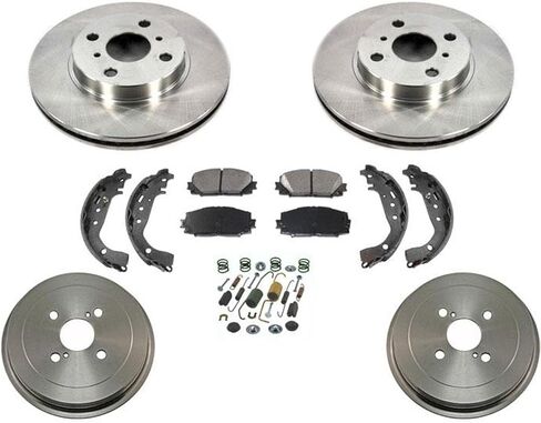 Front Rotors Rear Drums Brake Pads Shoes Spring Kit Replacement Parts For Toyota Yaris 2006 2007 2008 2009 2010 2011 2012 2013 in Saudi Arabia