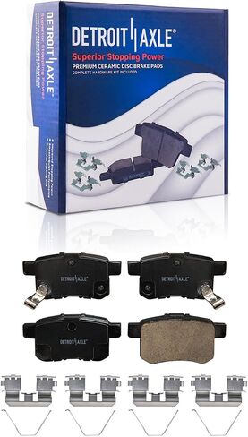 Detroit Axle - Brake Kit for 2008-2017 Honda Accord, Drilled Slotted Brakes Rotors Ceramic Brake Pads 2009 2010 2011 2012 2013 2014 2015 2016: 11.10" inch Front and 11.10" inch Rear Rotors in Kuwait