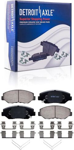 Detroit Axle - Brake Kit for 2008-2017 Honda Accord, Drilled Slotted Brakes Rotors Ceramic Brake Pads 2009 2010 2011 2012 2013 2014 2015 2016: 11.10" inch Front and 11.10" inch Rear Rotors in Kuwait