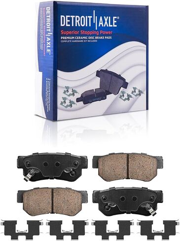 Detroit Axle - REAR Brake Kit for 2005 2006 2007 2008 Hyundai Sonata Disc Brake Rotors Ceramic Brakes Pads with Hardware Replacement : 11.18" inch Rotor in Saudi Arabia