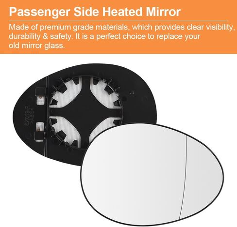 Senzeal Driver Side Heated Mirror Glass Replacement for Mini Cooper 2007 2008 2009 2010 2011 2012 2013 2014 2015 Rearview Mirror with Backing Plate Replace 51162755625 (Left Side) in Saudi Arabia