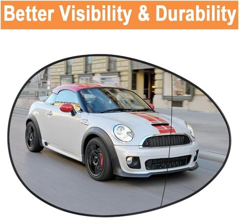 Senzeal Driver Side Heated Mirror Glass Replacement for Mini Cooper 2007 2008 2009 2010 2011 2012 2013 2014 2015 Rearview Mirror with Backing Plate Replace 51162755625 (Left Side) in Saudi Arabia