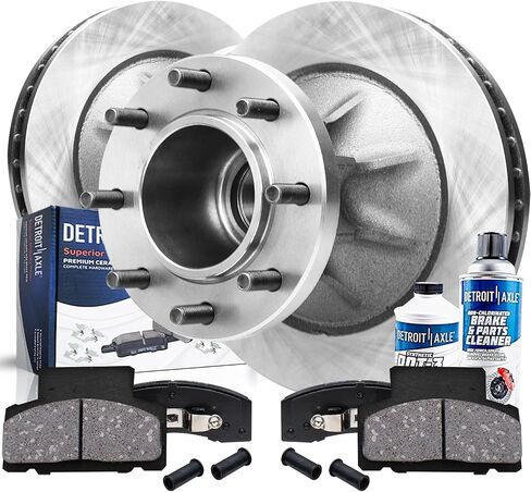 Detroit Axle - Front Brake Kit for DRW 1996-2000 Chevy GMC C3500 Express Savana 3500 1997 1998 1999 Disc Brake Rotors Ceramic Brakes Pads Replacement : 12.52" inch Rotors [for Vehicles w/Rear Drum] in Saudi Arabia