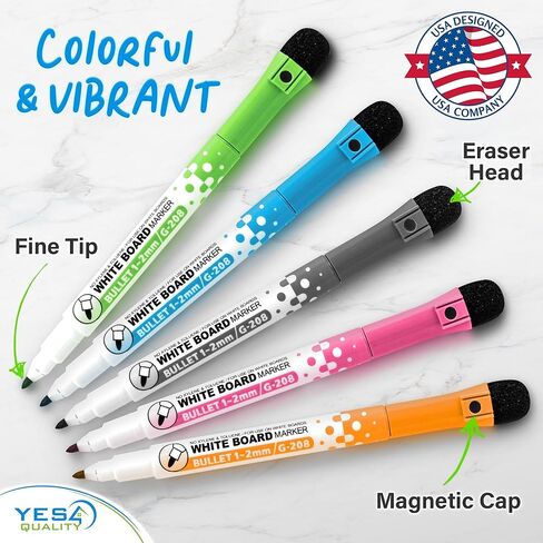 Yes4Quality Magnetic Dry Erase Chore Chart (19" x 13"), Behavior Chart for Multiple Kids, Family Weekly Chores Checklist w/Meal Planner, Stain Resistant Board for Fridge W/ 5 Colorful Markers in Kuwait