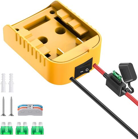 2 Packs Power Wheel Adapter for Milwaukee M18 Battery Adapter 18V Power Wheel Battery Converter with Fuse & Switch & Wire Terminals 12AWG Wire for DIY Ride On Truck and Rc Toys in Saudi Arabia