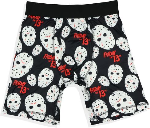 intimo يوم الجمعة 13th قناع Jason's Mark's Mask Allover Design Boxer Boxer ملخصات ضيقة ملائمة للملابس الداخلية in Saudi Arabia