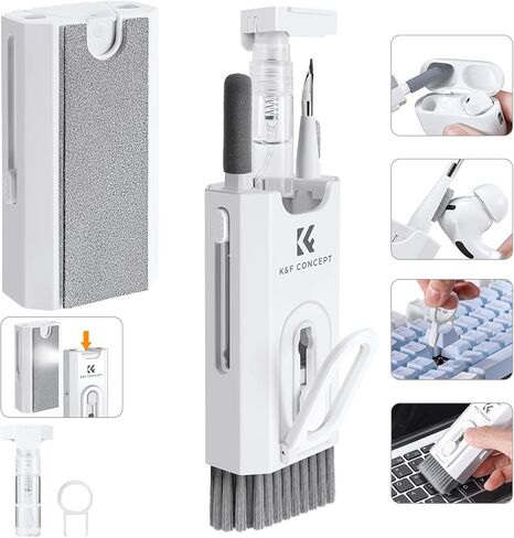 K&F Concept 32-in-1 Keyboard Cleaning Kit Laptop Cleaner - Multifunction Electronic Device Cleaner Set for Cell Phone Tablet PC Camera Keyboard Earbud in Kuwait
