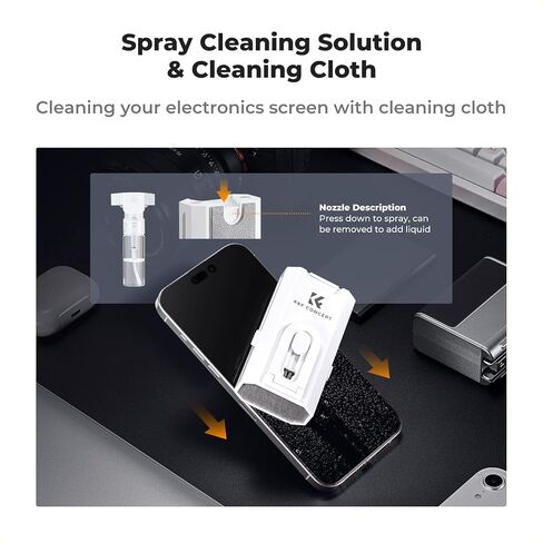 K&F Concept 32-in-1 Keyboard Cleaning Kit Laptop Cleaner - Multifunction Electronic Device Cleaner Set for Cell Phone Tablet PC Camera Keyboard Earbud in Kuwait
