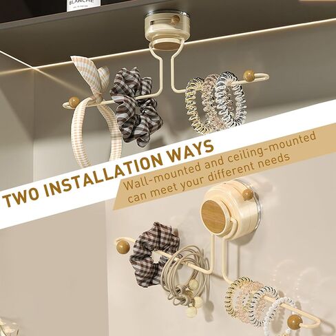 حامل عقب الشعر علاقات الشعر منظم مع أكواب الشفط - منظم مقطع مخلب للحمام ، غرفة نوم - حامل المجوهرات للأساور والساعات والسوار والنظارات in Kuwait